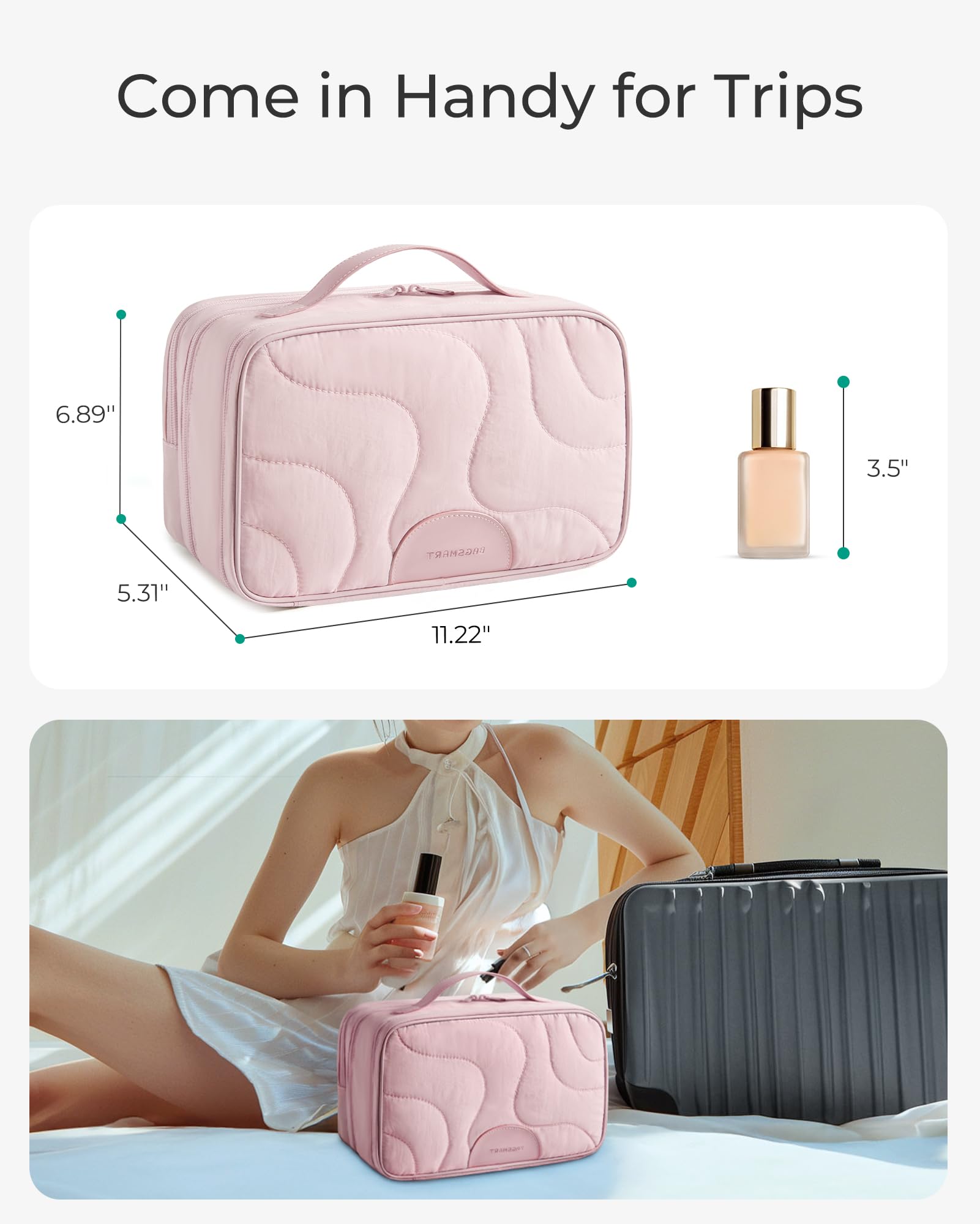 Foto 7 pulgar | Neceser de Viaje Bagsmart Rosa-Venta Internacional