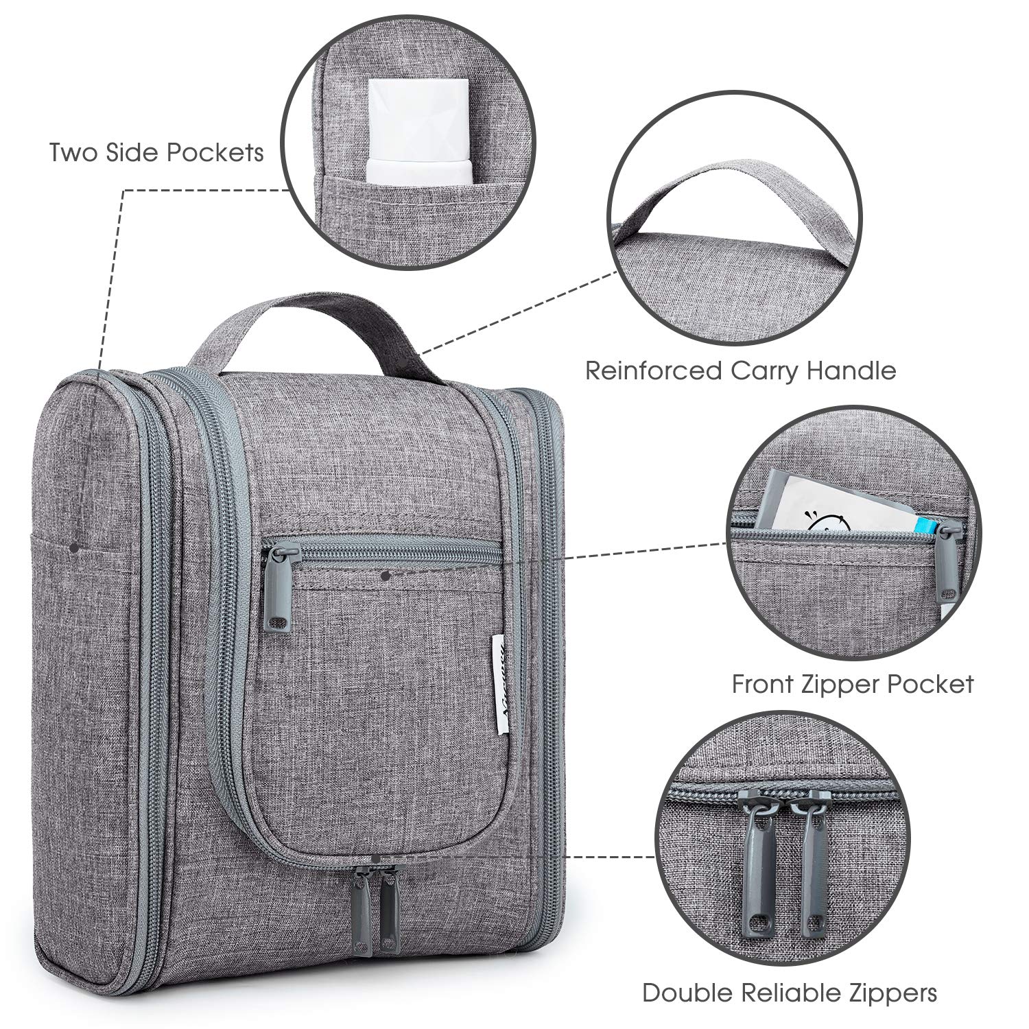 Foto 5 pulgar | Neceser de Viaje Narwey Gris-Venta Internacional