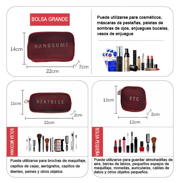 Foto 4 pulgar | Neceseres Xtellar Rosa 3 Piezas