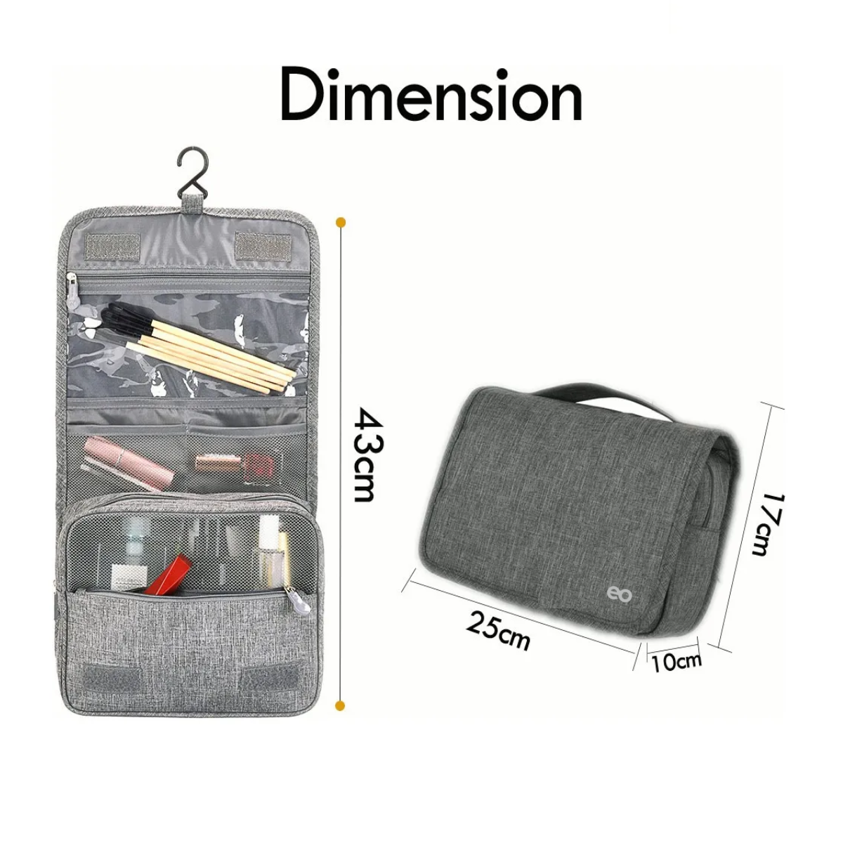 Foto 3 pulgar | Neceser De Viaje Mujer, Cosmetiqueras Eo Safe Imports Gris