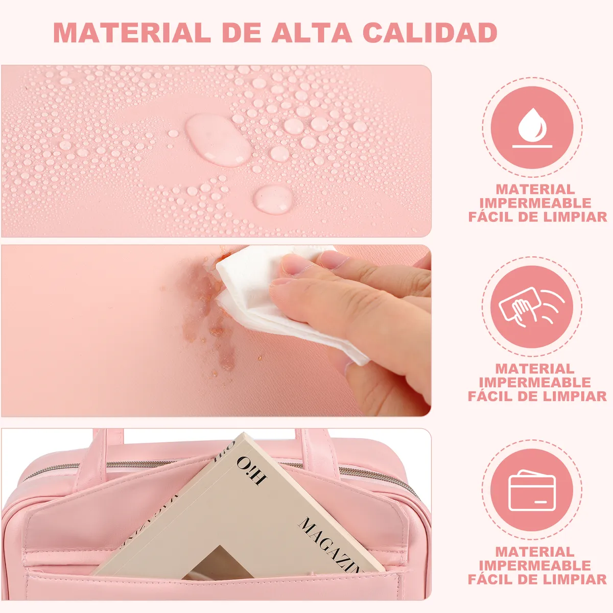Foto 3 | Neceser Cosmetiquera Profesional Caja De Viaje Mujer 4 En 1 Eo Safe Imports Esi-18964 Color Rosa