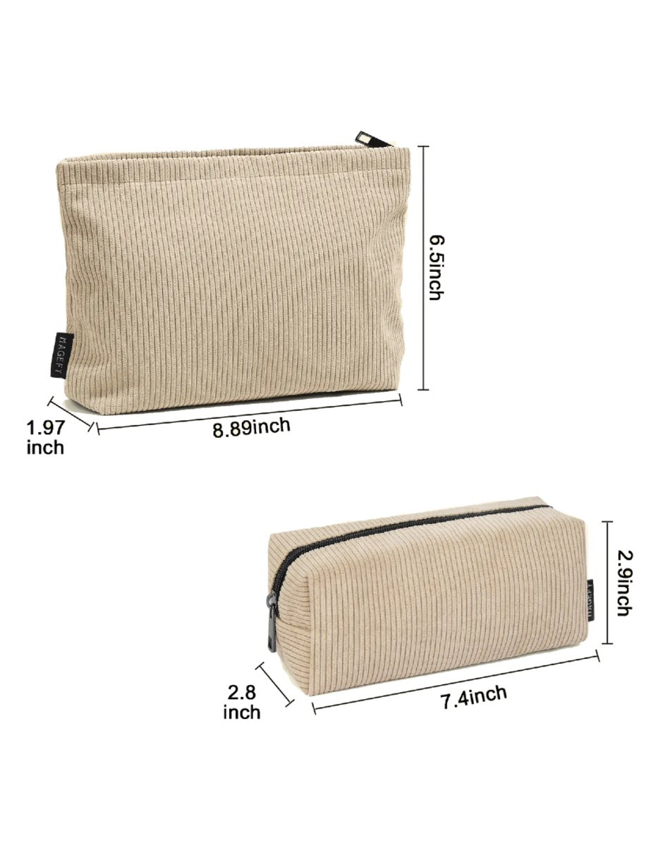 Foto 5 pulgar | Cosmetiquera beige 2pcs + Gratis Termo GÜISH de regalo