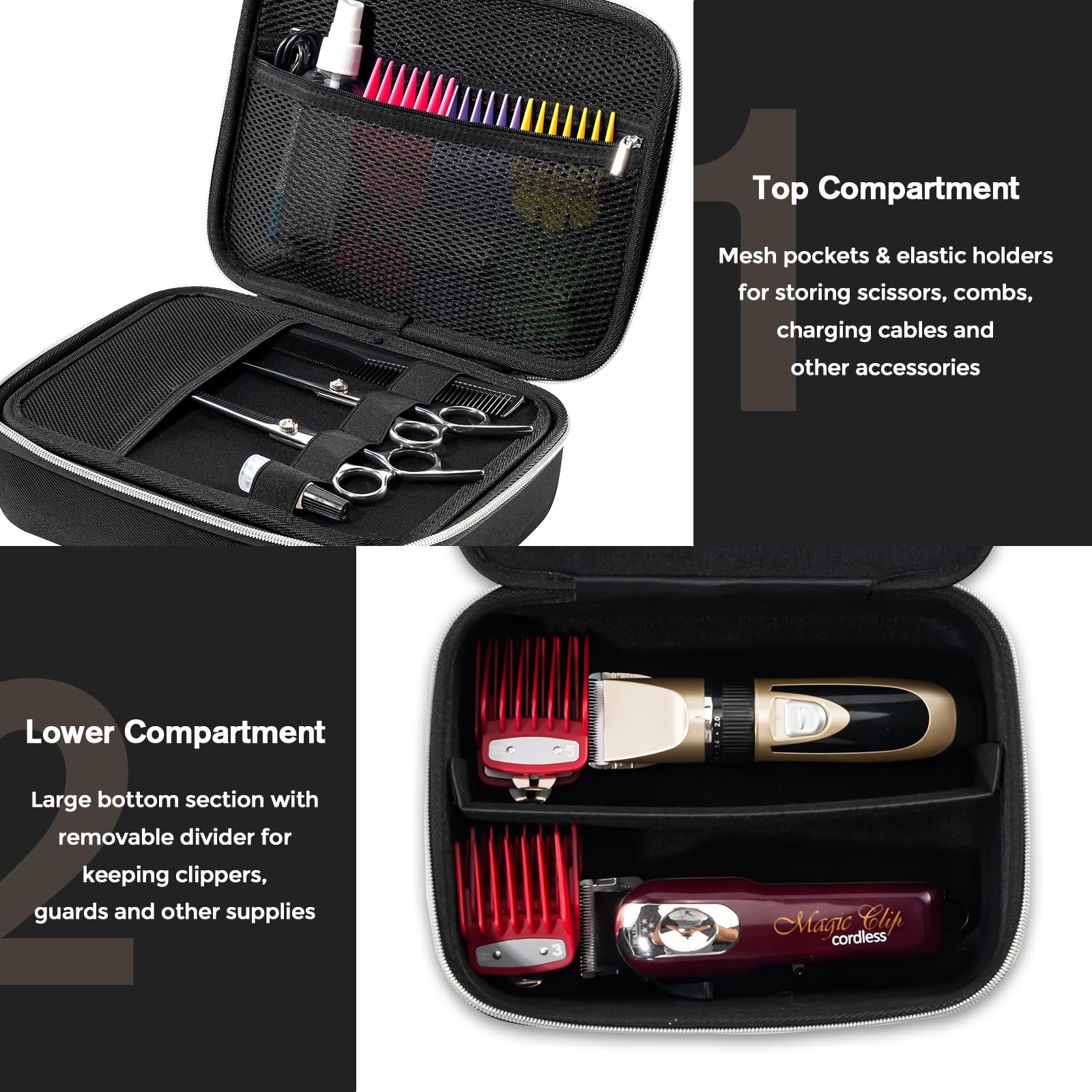 Foto 4 pulgar | Organizador De Almacenamiento Rígido Procase Para Cortapelos, Negro - Venta Internacional.
