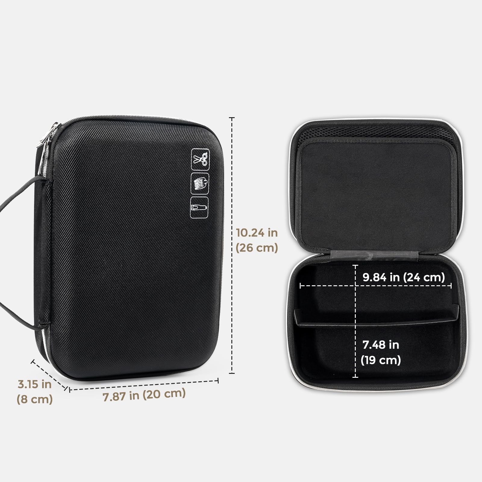 Foto 6 pulgar | Organizador De Almacenamiento Rígido Procase Para Cortapelos, Negro - Venta Internacional.
