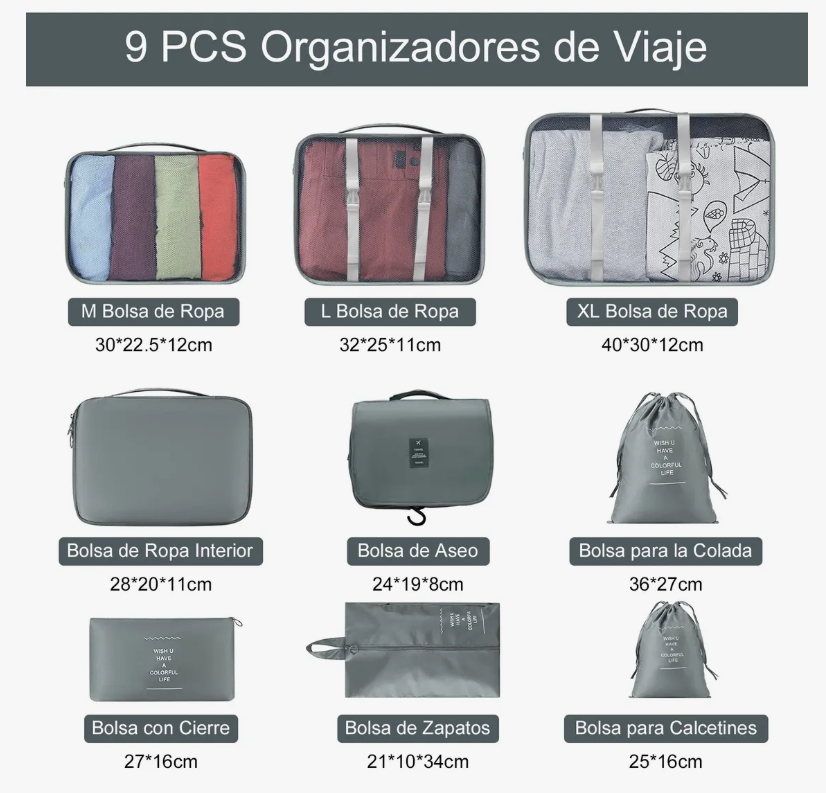 Foto 2 | Organizador de Equipaje Tucson 9 Piezas