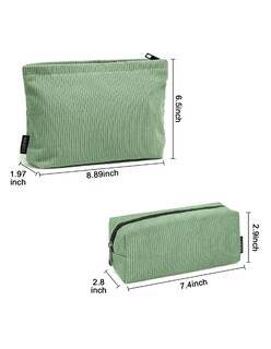 Foto 4 | 2pcs Cosmetiquera Verde + Gratis Termo Güish De Regalo