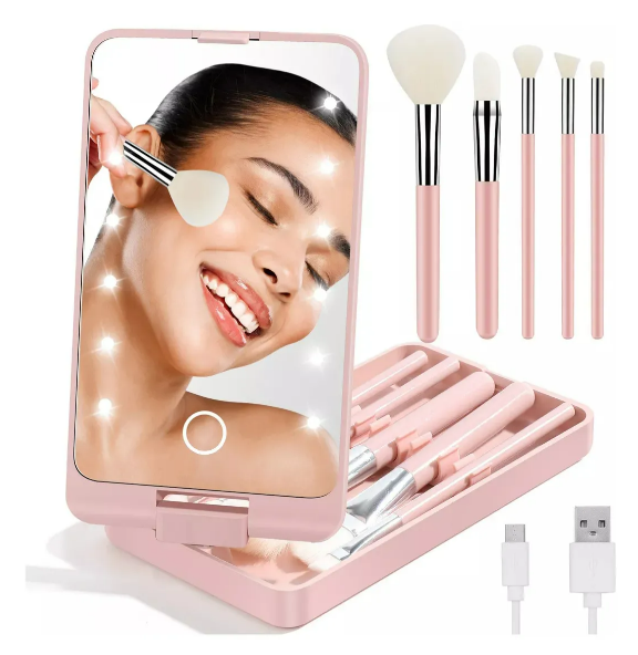 Foto 5 pulgar | Espejo Xtellar Maquillaje Led Rotación De 360°incluye Brochas