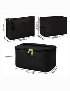 Foto 2 | 3pcs Cosmetiquera Bolsa Viaje Negro