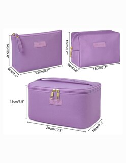 Foto 2 | 3pcs Cosmetiquera Bolsa Viaje Violeta