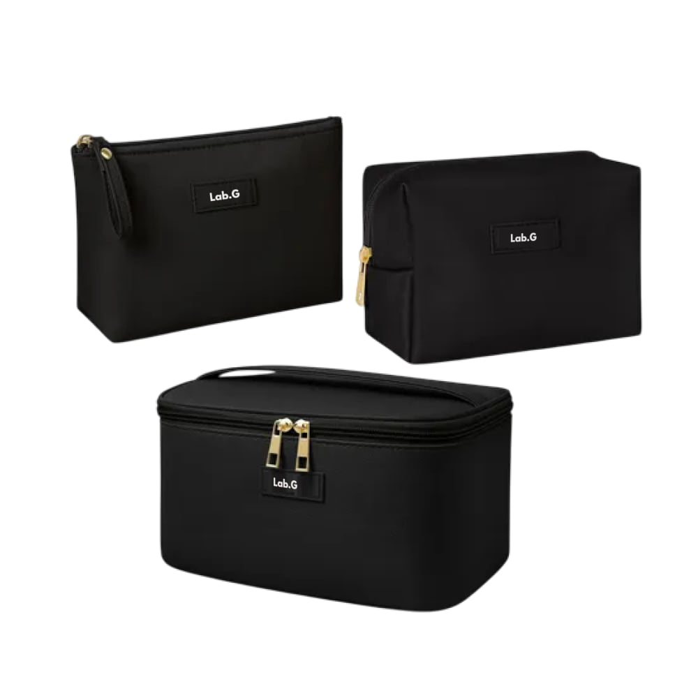 3pcs Cosmetiquera Lab.g Neceser Estuches De Maquillaje Bolsa Negro $609