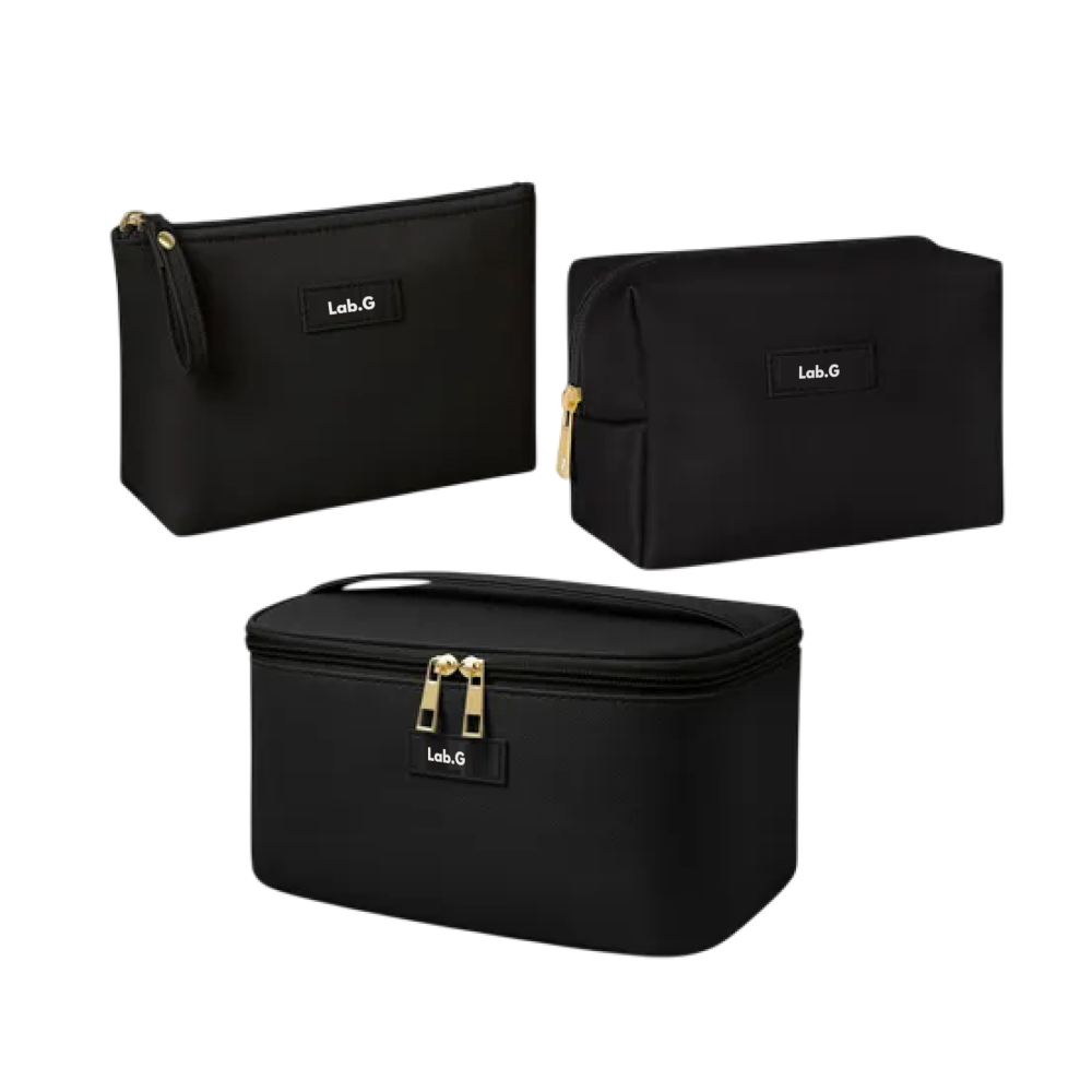 Foto 1 | 3pcs Cosmetiquera Lab.g Neceser Estuches De Maquillaje Bolsa Negro