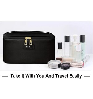 Foto 4 | 3pcs Cosmetiquera Lab.g Neceser Estuches De Maquillaje Bolsa Negro