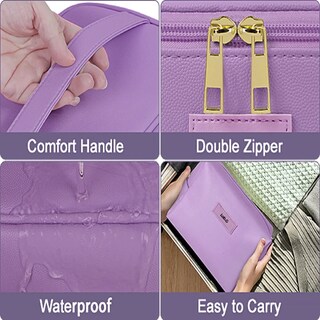 Foto 3 | 3pcs Cosmetiquera Lab.g Neceser Estuches De Maquillaje Bolsa Violeta