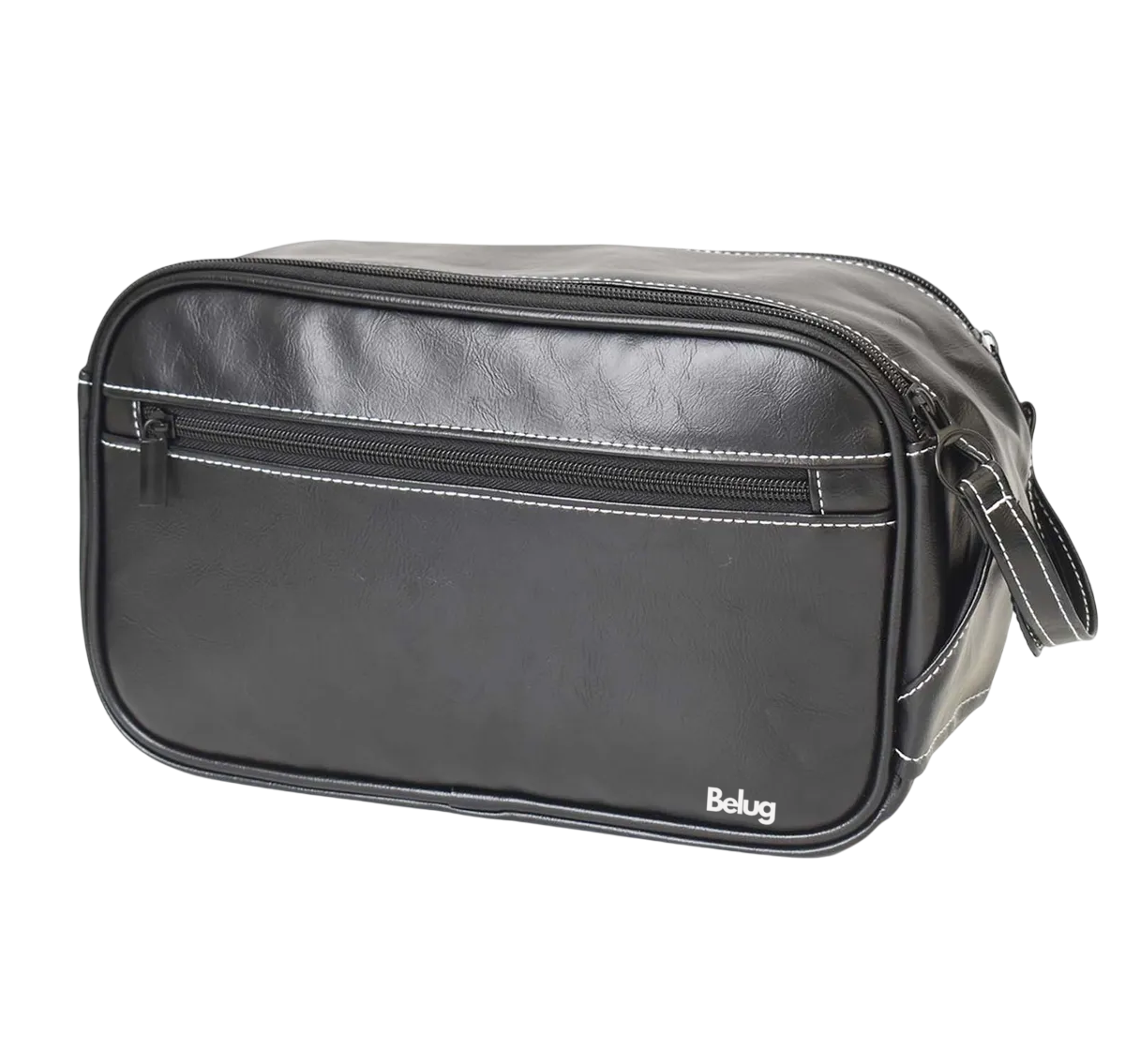 Foto 2 pulgar | Neceser Bolsa Sobaquera Belug Para Hombre Organizador De Viaje Negro Lineas Blancas