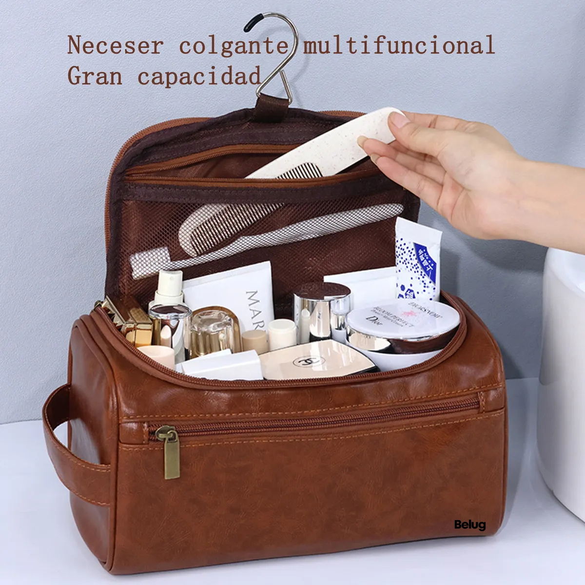 Foto 4 | Neceser Cosmetiquera Belug Viaje Organizadora Portátil Marron Claro