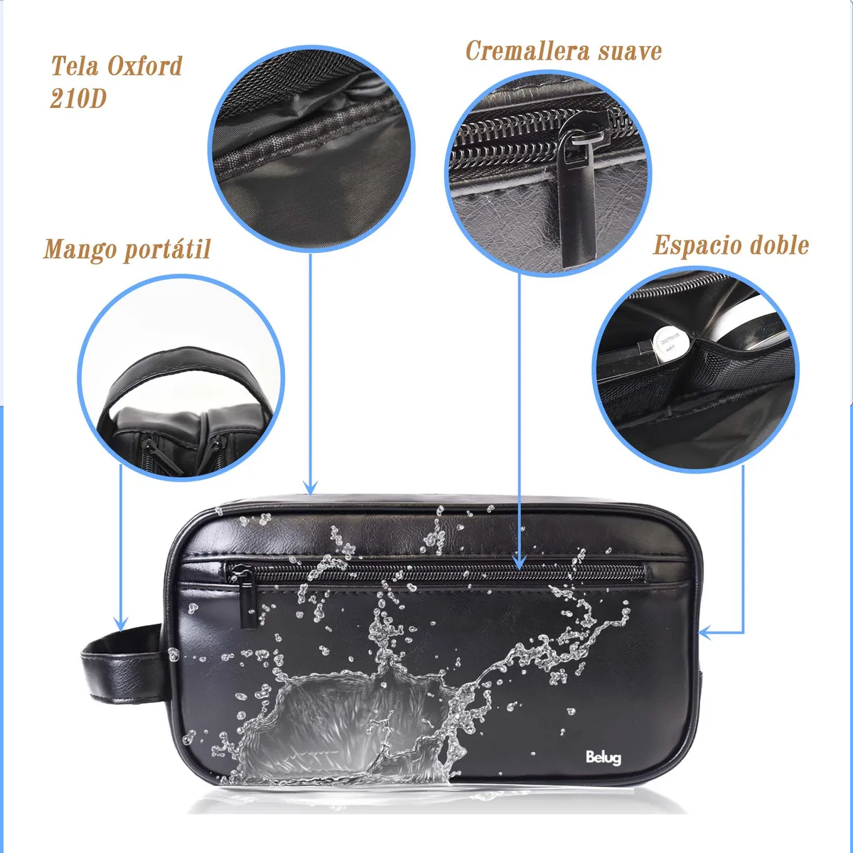Foto 4 pulgar | Neceser Belug Bolsa Sobaquera Para Hombre Organizador De Viaje Negro