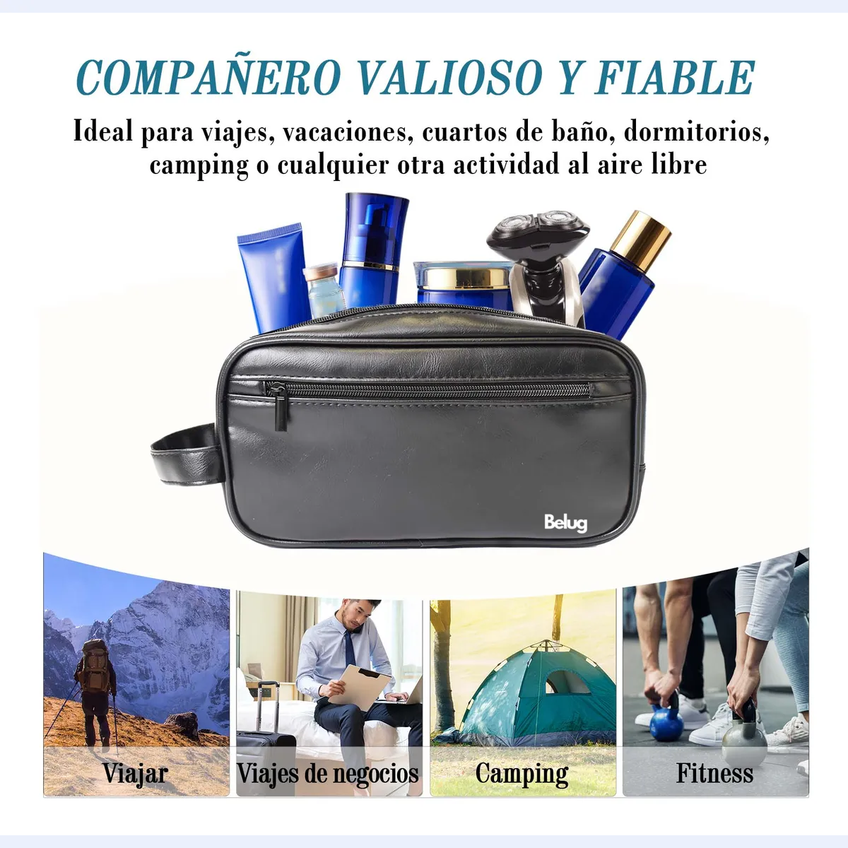 Foto 6 pulgar | Neceser Belug Bolsa Sobaquera Para Hombre Organizador De Viaje Negro