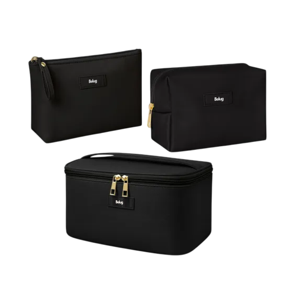 Foto 2 pulgar | 3pcs Cosmetiquera Belugneceser Estuches De Maquillaje Bolsa Negro