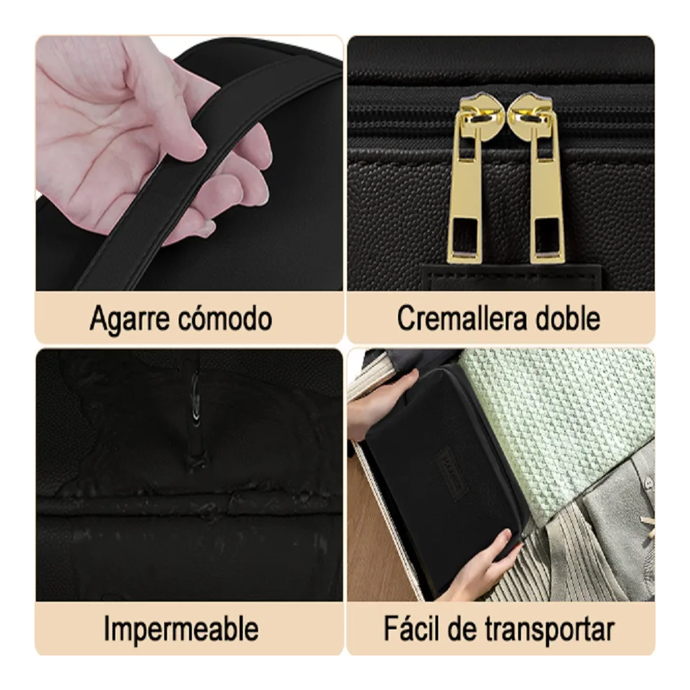 Foto 4 pulgar | 3pcs Cosmetiquera Belugneceser Estuches De Maquillaje Bolsa Negro
