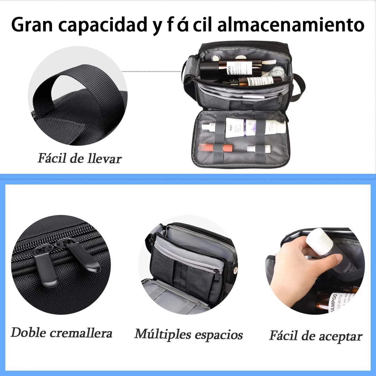 Foto 4 pulgar | Neceser Belug Bolsa Sobaquera Para Hombre Organizador De Viaje Negro