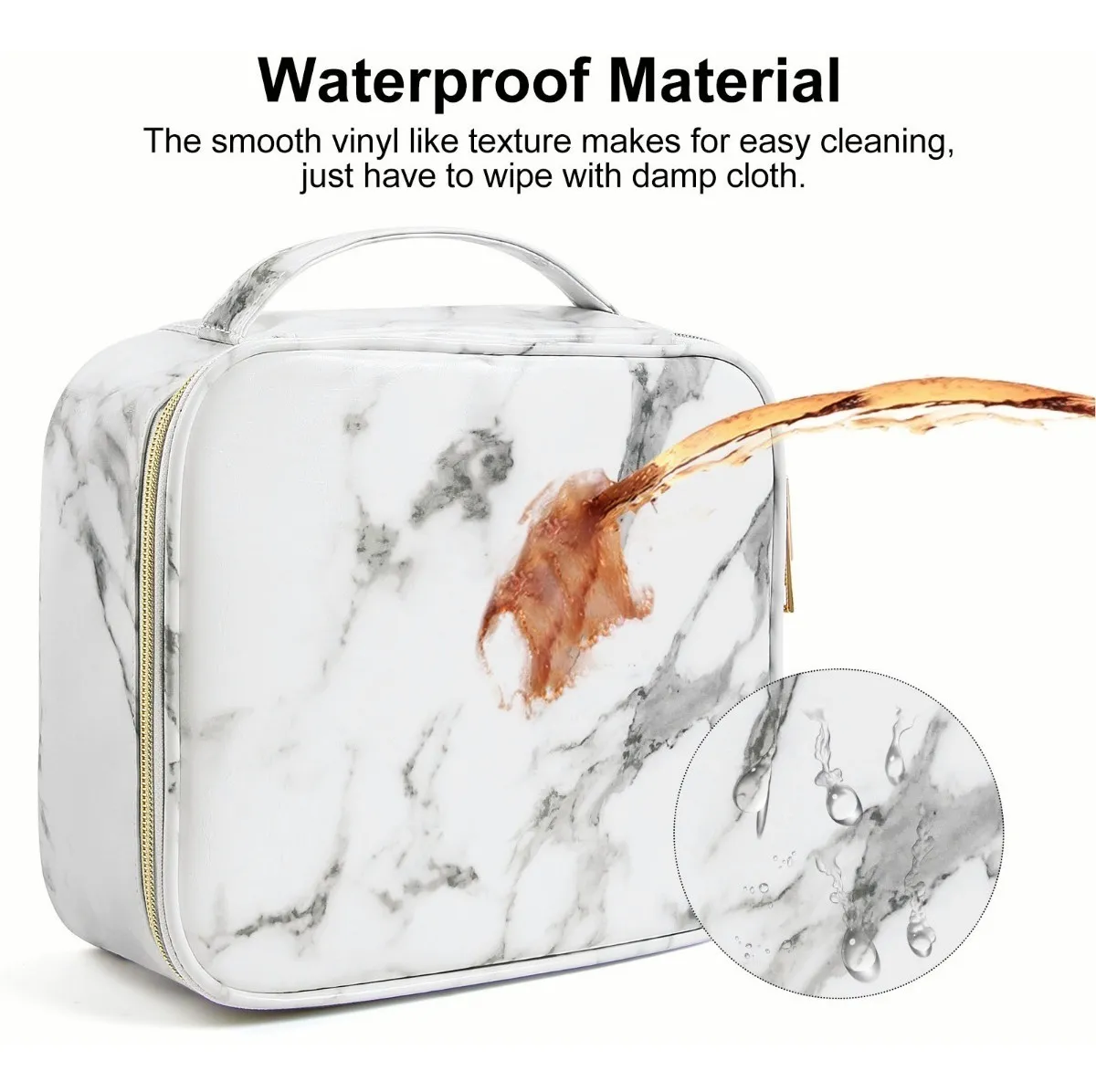Foto 3 | Bolsa Belug Maquillaje Cosmetiquera Organizadora Blanco Marmol