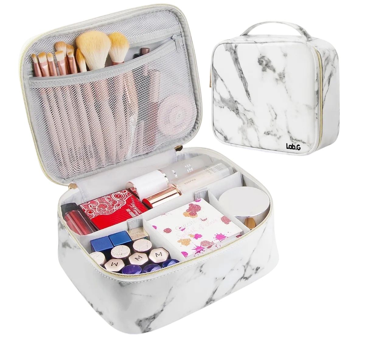Bolsa Lab.g Maquillaje Cosmetiquera Organizadora Blanco Marmol $599