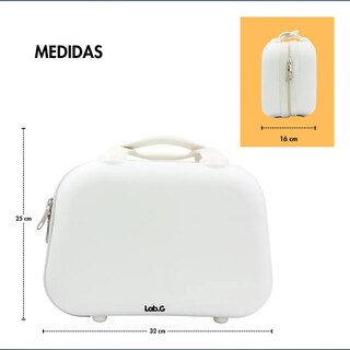 Foto 2 | Cosmetiquera Lab.g Maletín Neceser Chico Belleza Profesional Blanco