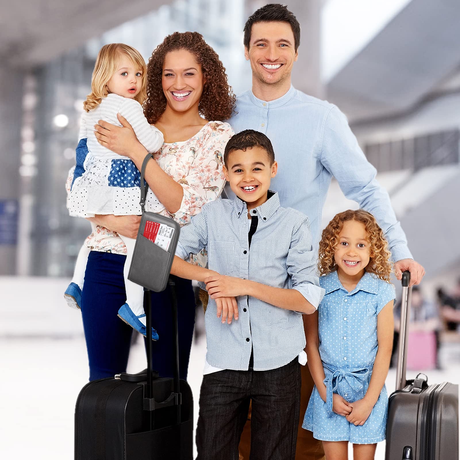 Foto 5 pulgar | Funda Para Pasaporte, Cartera Fintie Family, De Nailon, Con Bloqueo Rfid - Venta Internacional.