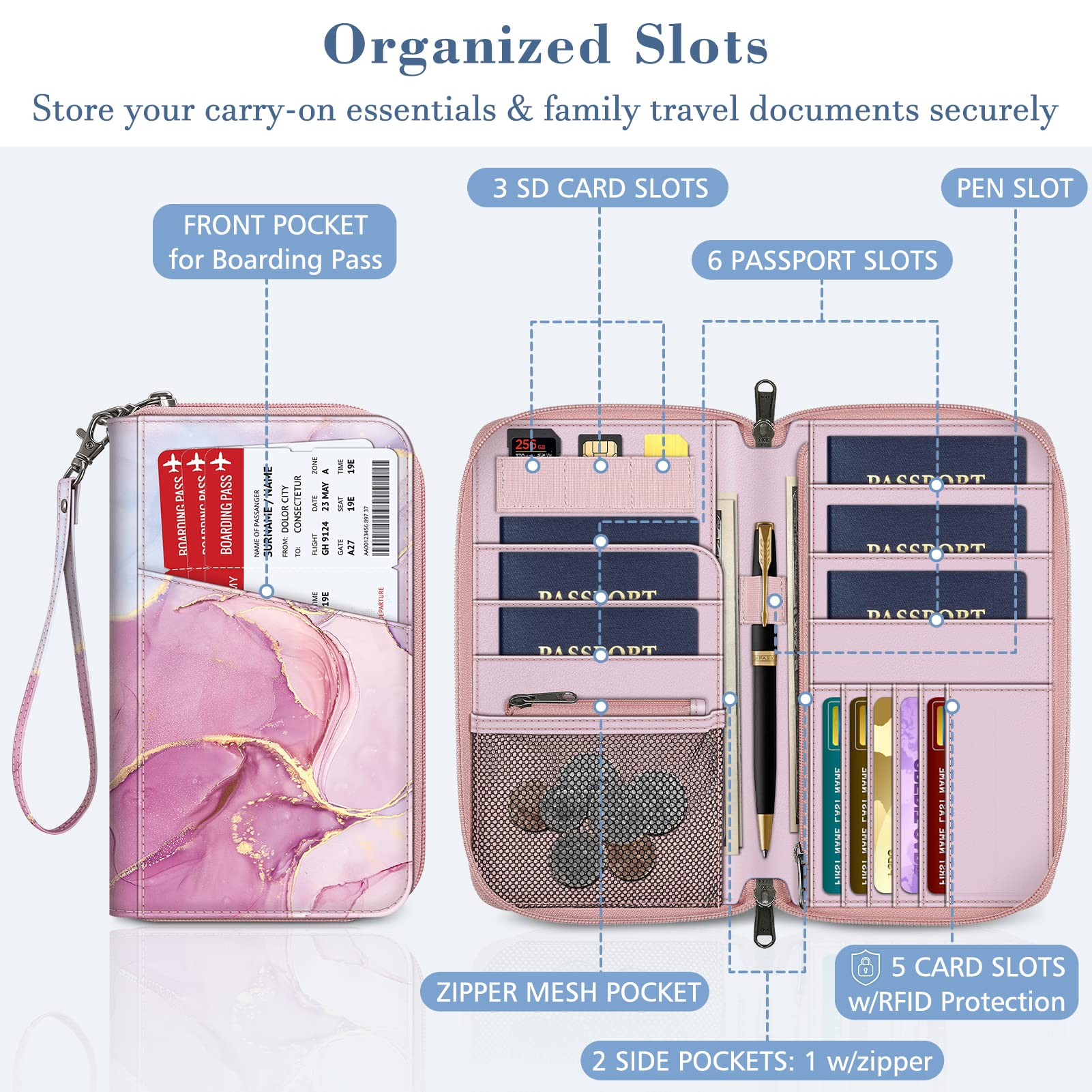 Foto 3 pulgar | Funda Para Pasaporte Fintie Family, Piel Vegana Con Bloqueo Rfid - Venta Internacional.
