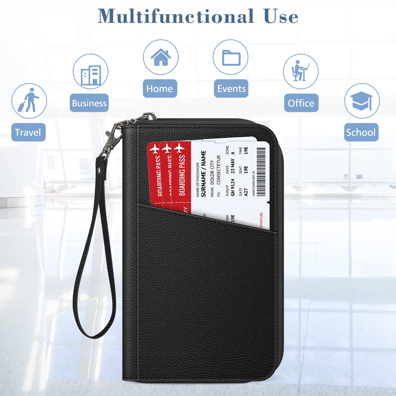 Foto 7 pulgar | Funda Para Pasaporte, Cartera Fintie Family, De Nailon, Con Bloqueo Rfid - Venta Internacional.