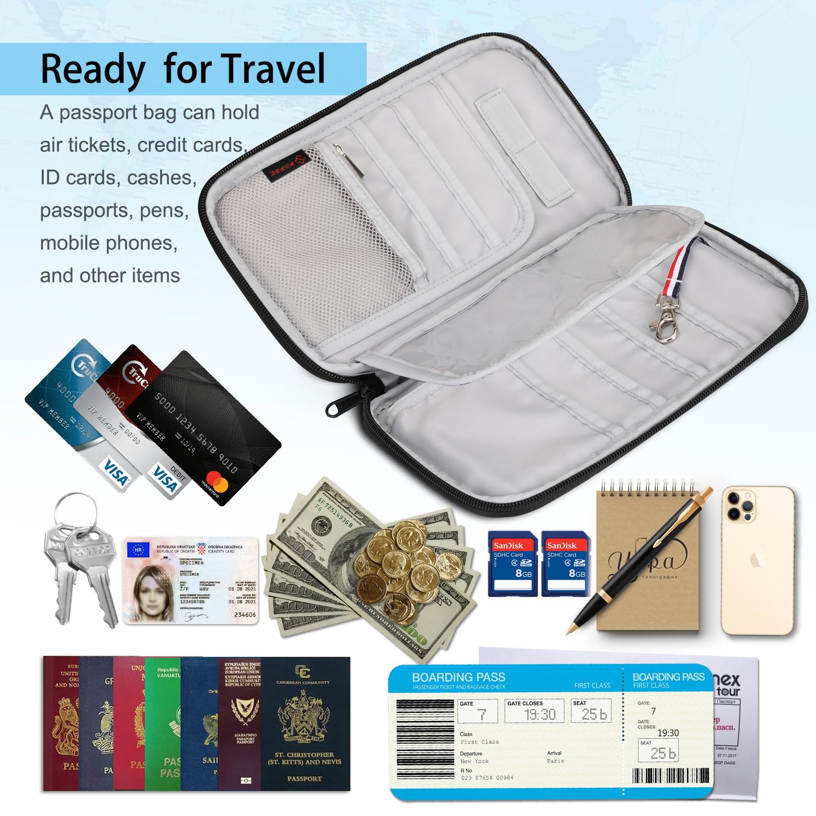 Foto 6 | Funda Para Pasaporte Fintie Family Con Bloqueo Rfid Para 6 Personas - Venta Internacional.
