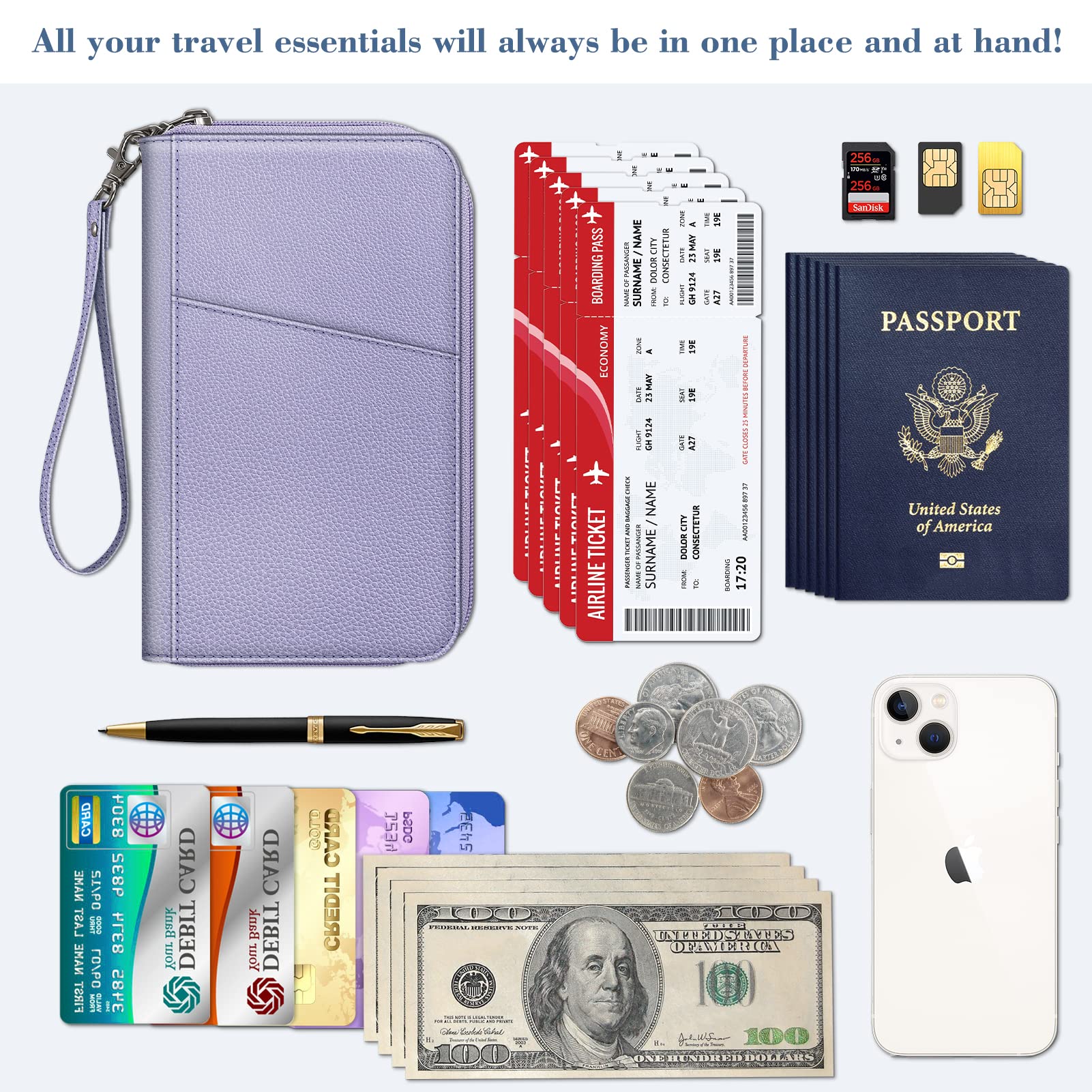 Foto 4 pulgar | Funda Para Pasaporte, Cartera Fintie Family, De Nailon, Con Bloqueo Rfid - Venta Internacional.