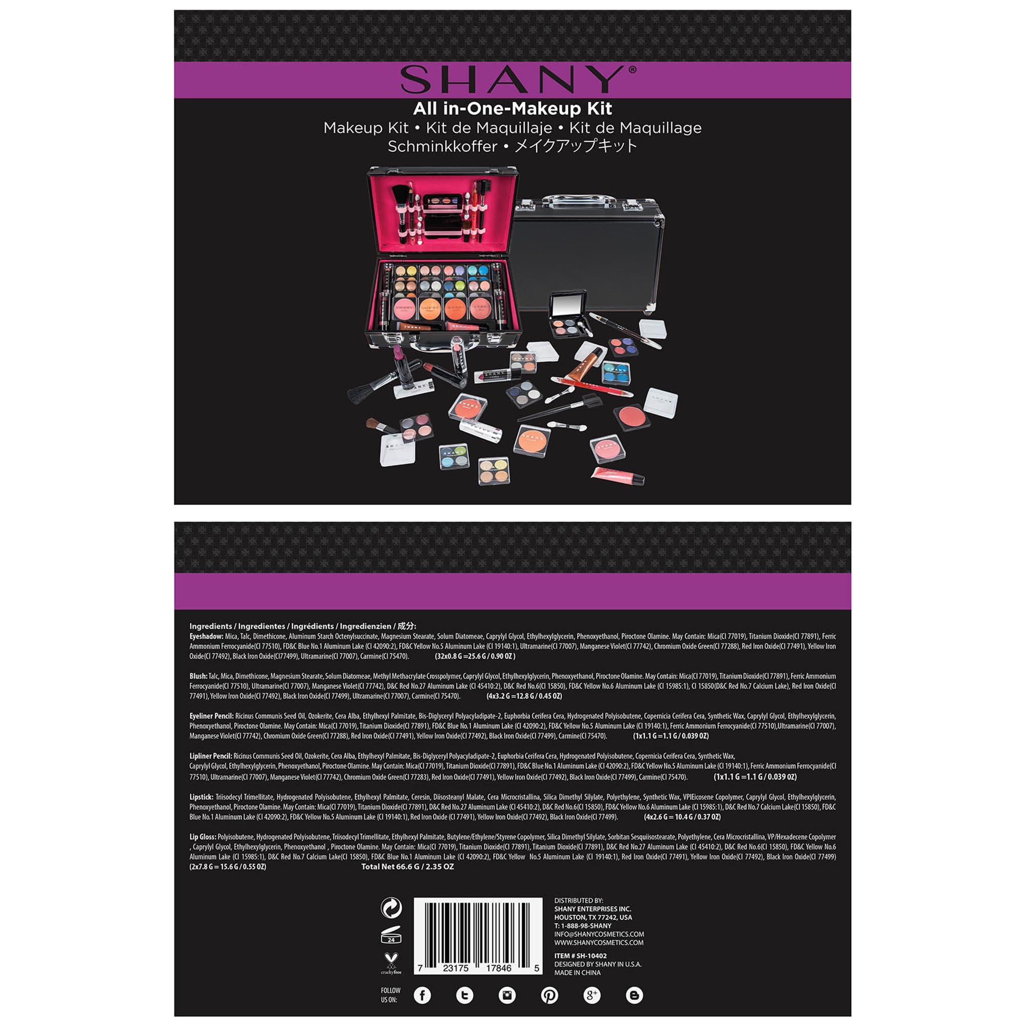 Foto 4 pulgar | Estuche De Maquillaje Shany Carry All Con Set De Maquillaje Profesional Negro - Venta Internacional.
