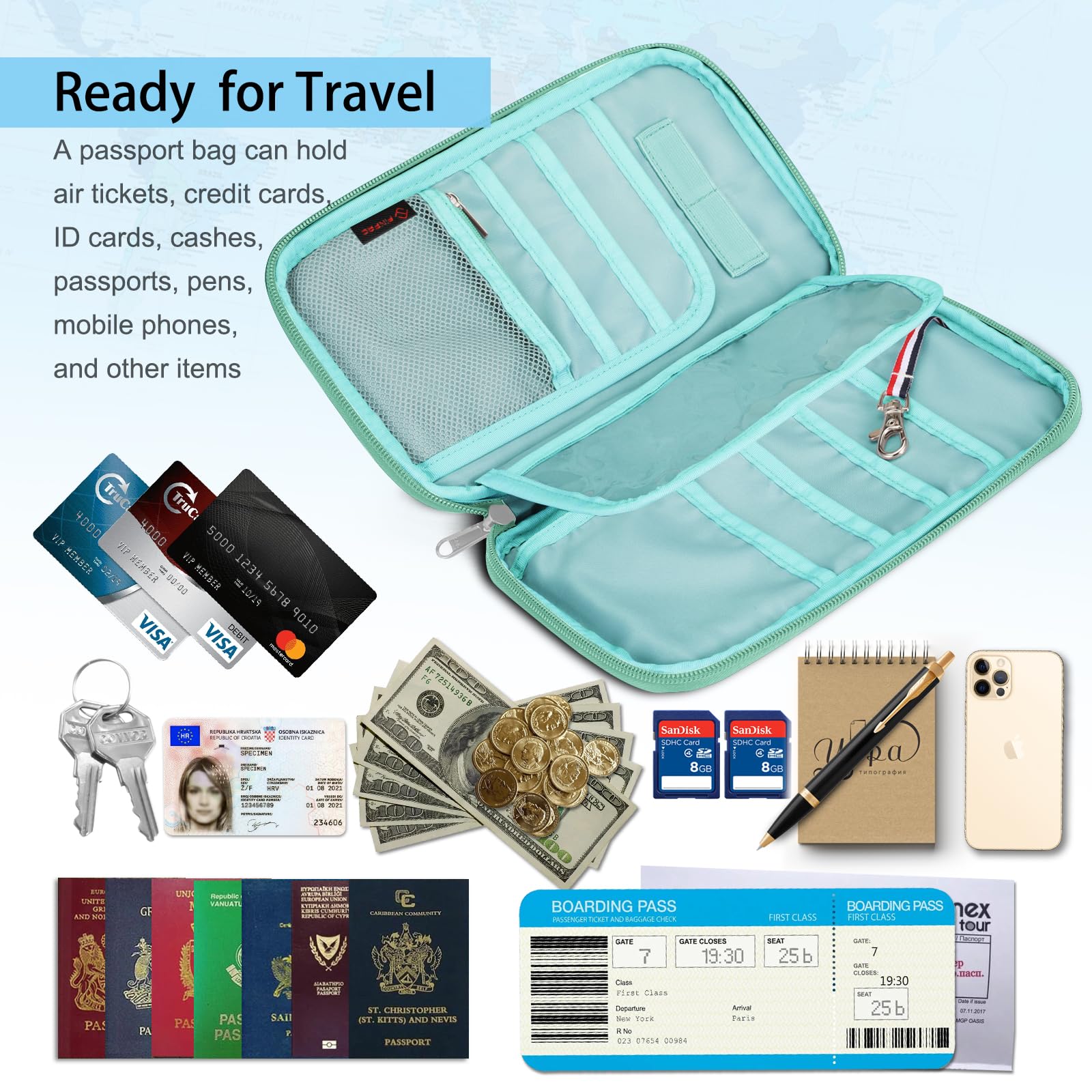 Foto 7 pulgar | Funda Para Pasaporte Fintie Family Con Bloqueo Rfid Para 6 Personas - Venta Internacional.