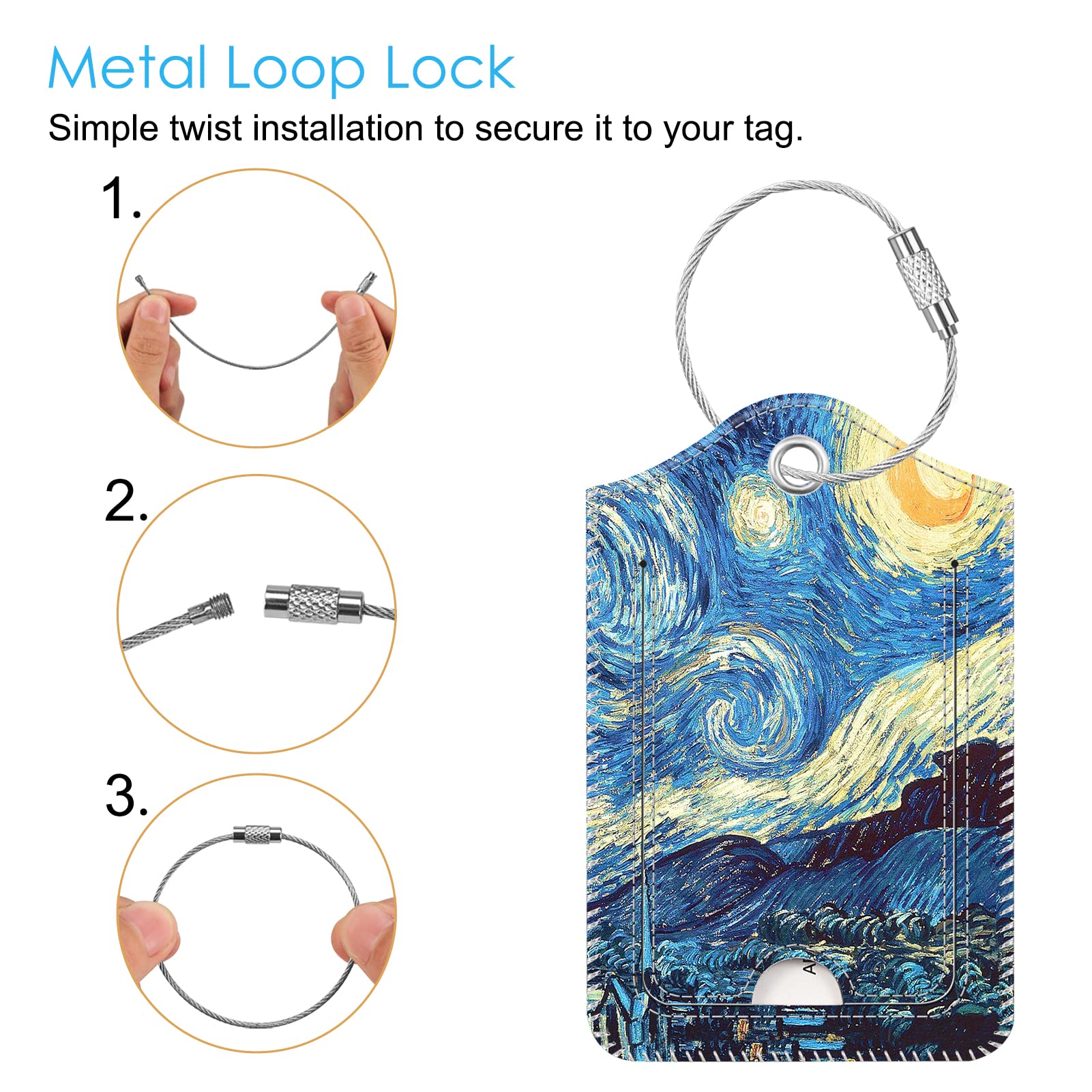 Foto 3 pulgar | Etiquetas De Equipaje Fintie Privacy Cover Id, 2 Unidades, Starry Night - Venta Internacional.