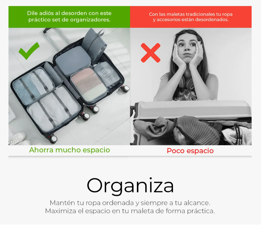 Foto 4 | Organizadores De Maletas Para Viaje Impermeable Set 8 Piezas