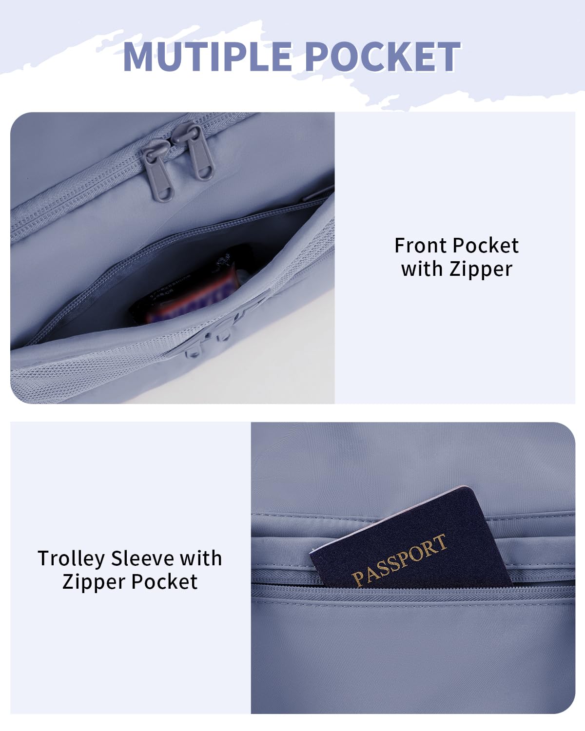 Foto 7 | Bolsa De Viaje Wandf Con Bolsillo Húmedo Y Compartimento Para Zapatos - Venta Internacional.