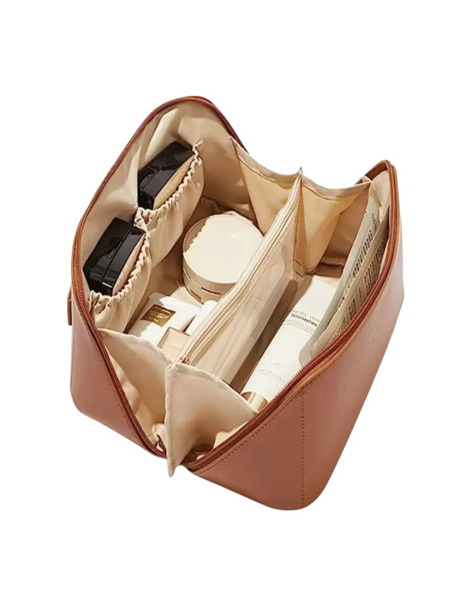 Foto 3 pulgar | Neceser Organizador Viaje Portátil Impermeable Marrón + Gratis Termo Güish De Regalo