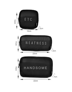 Foto 4 | Cosmetiquera Neceser Negro 3 Piezas + Termo Güish