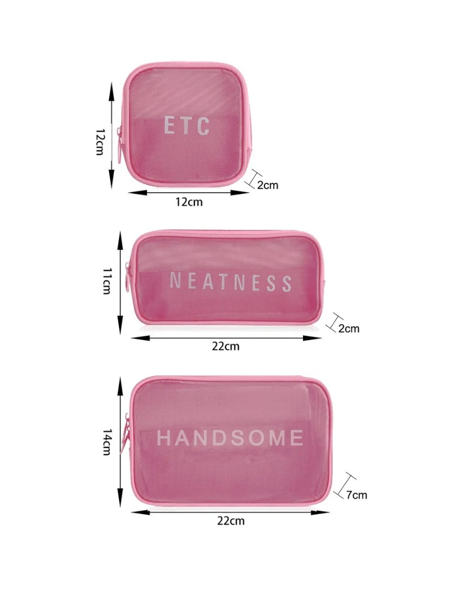 Foto 4 pulgar | Cosmetiquera Neceser Rosa 3 Piezas + Termo Güish