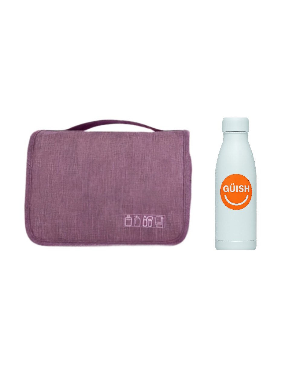 Neceser De Viaje Organizadora Violeta + Gratis Termo Güish De Regalo $505