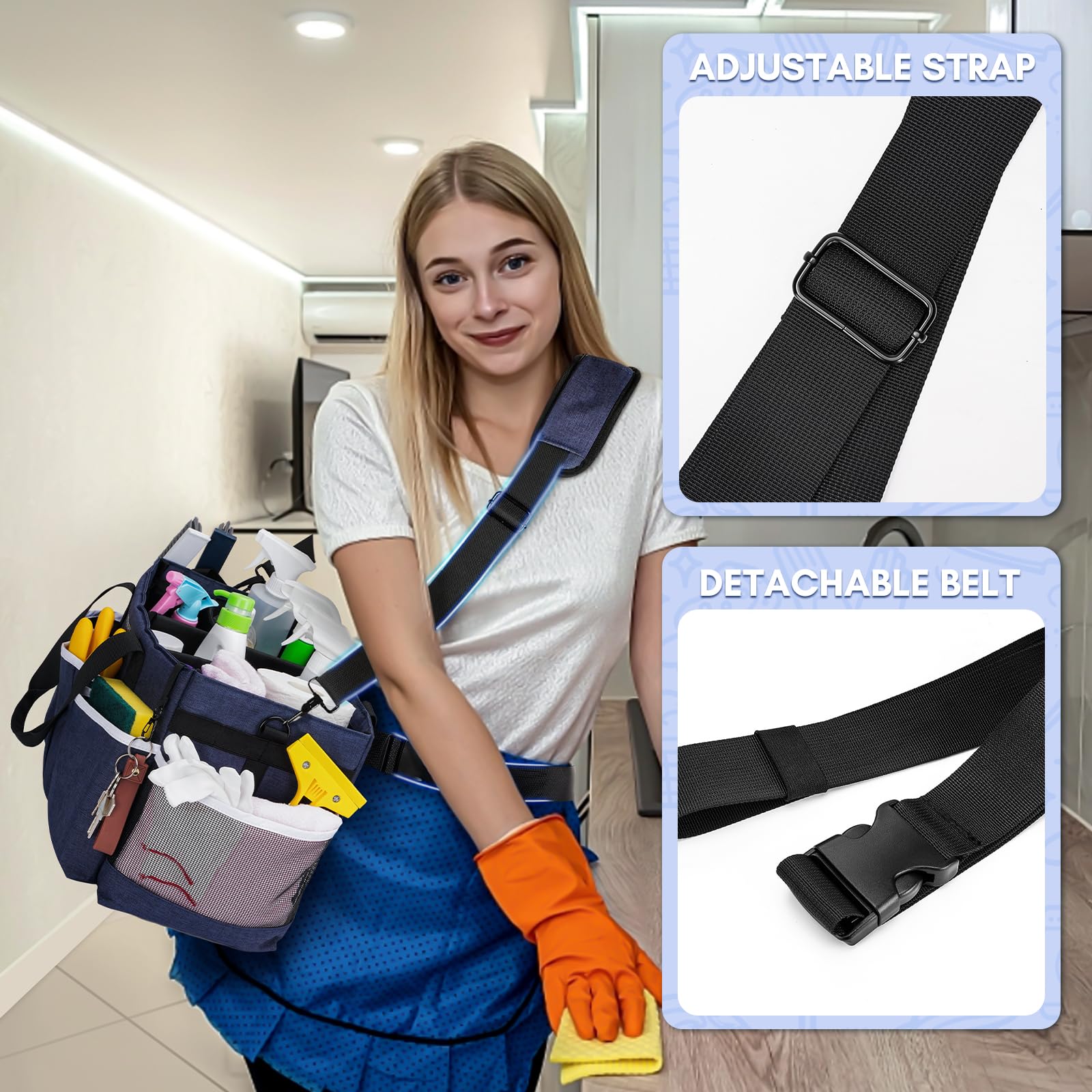 Foto 5 | Bolsa De Limpieza Ytonet  Portátil  Con Separadores  Color Azul  15 X 20 X 25 Cm - Venta Internacional.