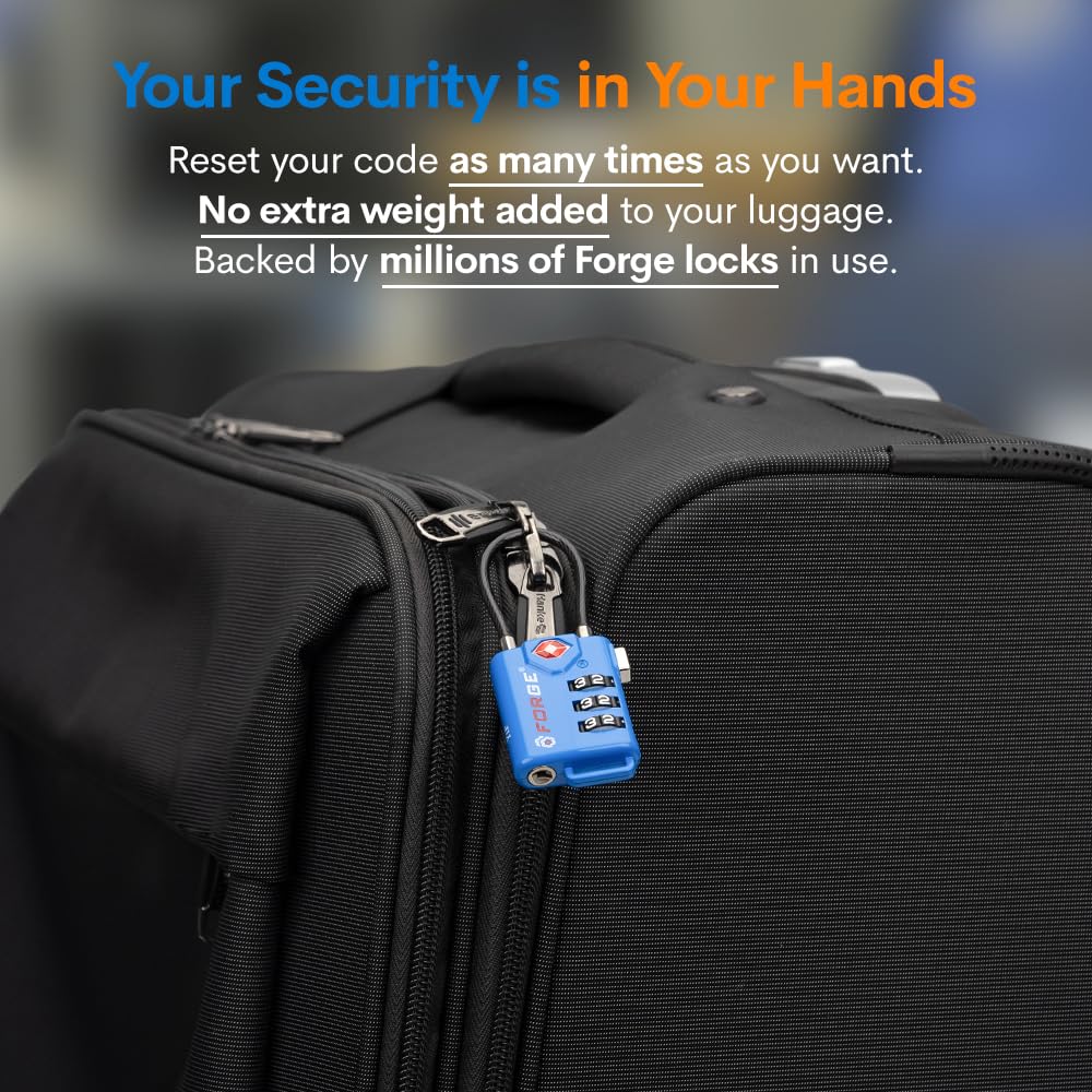 Foto 4 pulgar | Luggage Lock Forge Bright Colors, Paquete De 2, Azul, Aprobado Por La Tsa - Venta Internacional.