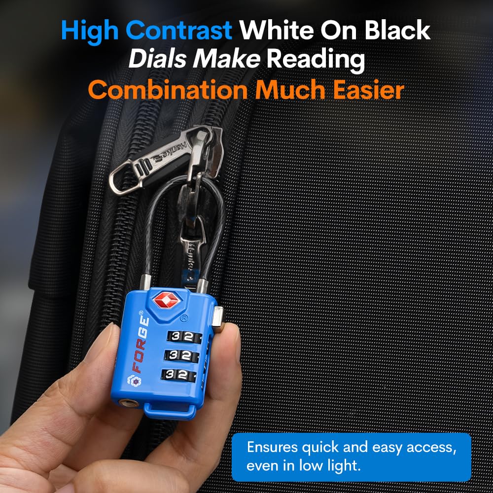 Foto 5 pulgar | Luggage Lock Forge Bright Colors, Paquete De 2, Azul, Aprobado Por La Tsa - Venta Internacional.