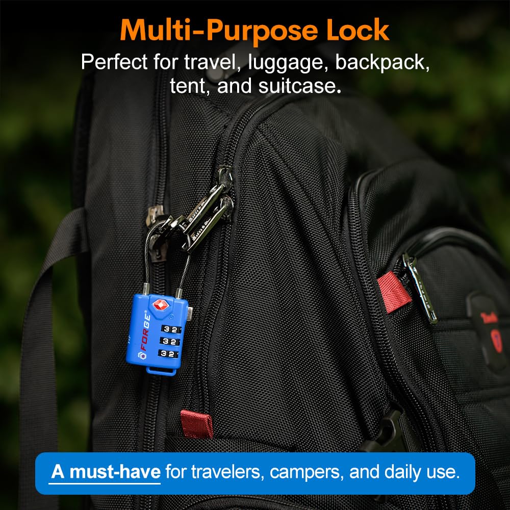 Foto 7 pulgar | Luggage Lock Forge Bright Colors, Paquete De 2, Azul, Aprobado Por La Tsa - Venta Internacional.