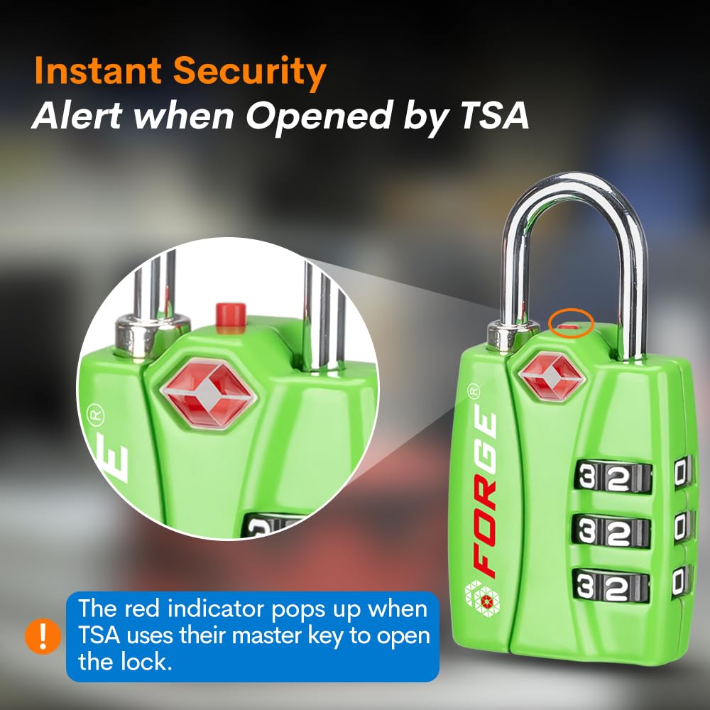 Foto 3 | Indicador De Alerta Abierto Lock Forge Con Combinación De Equipaje De La Tsa, Paquete De 2 - Venta Internacional.