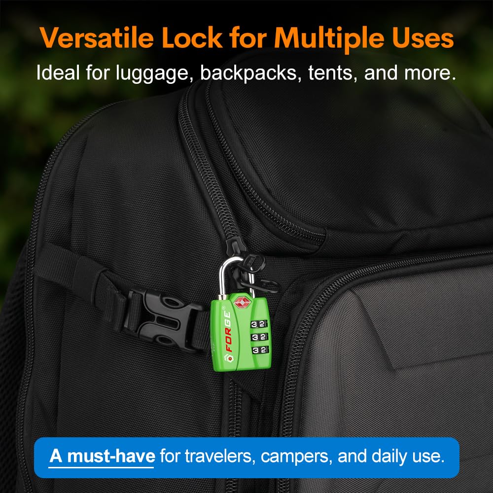 Foto 5 | Indicador De Alerta Abierto Lock Forge Con Combinación De Equipaje De La Tsa, Paquete De 2 - Venta Internacional.