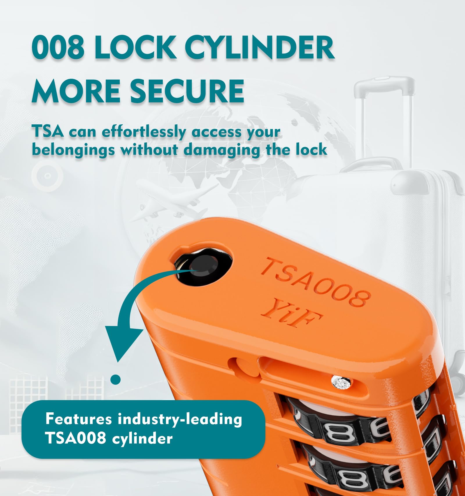 Foto 3 pulgar | Candados De Equipaje Tsa Lock Anvil De 4 Dígitos Para Maletas, Color Naranja - Venta Internacional.