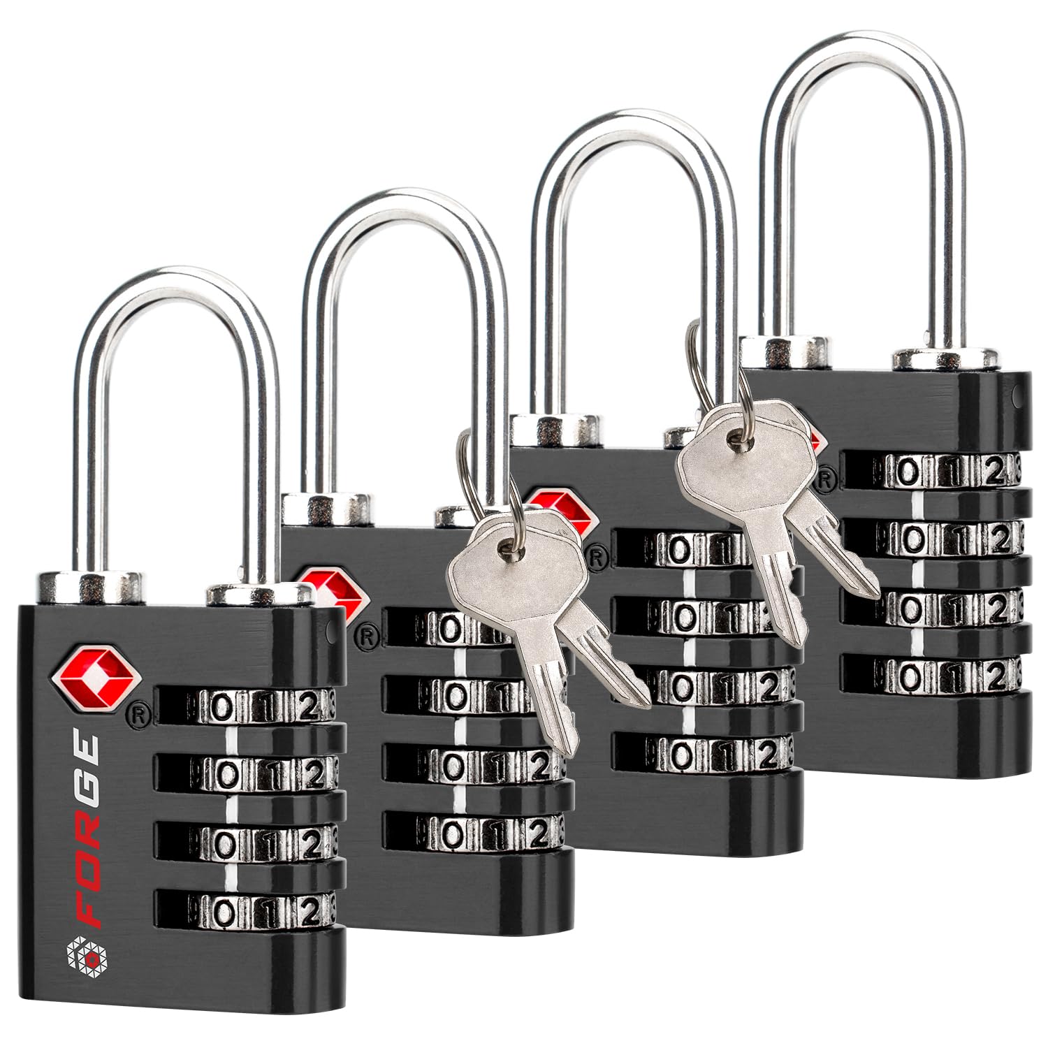 Foto 2 pulgar | Luggage Lock Forge De Doble Apertura Aprobado Por La Tsa (negro, Paquete De 4) - Venta Internacional.