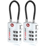 Candados De Equipaje Con Cable Aprobados Por La Tsa Forge, Reajustables, Blancos - Venta Internacional.